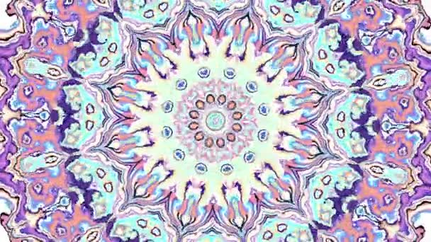 Transforming Ornamental Circle Mandala Pattern Seamless Loop Footage — Stock Video