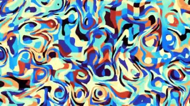 Rasgele dalgalı doku hareketli. Psychedelic müzik arka plan dönüştürme. Döngü hareketli görüntüleri.