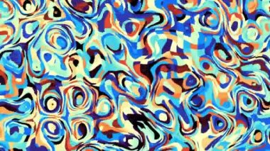 Rasgele dalgalı doku hareketli. Psychedelic müzik arka plan dönüştürme. Döngü hareketli görüntüleri.