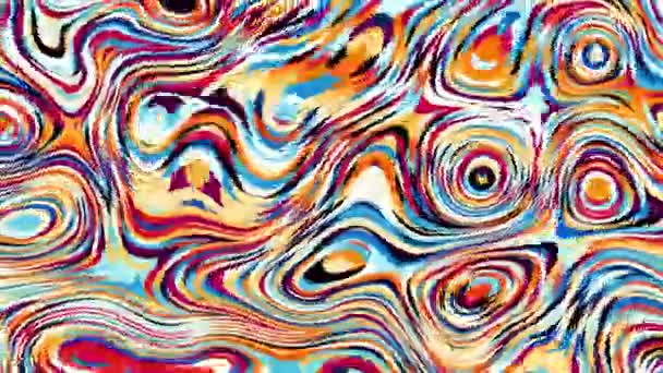 Moving Random Wavy Texture Psychedelic Transforming Background Looping Animated Footage — Stock Video