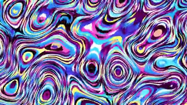 Bewegte Willkürlich Gewellte Textur Psychedelisch Transformierender Hintergrund Looping Animiertes Filmmaterial — Stockvideo
