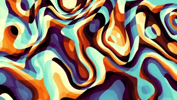 Moving Random Wavy Texture Psychedelic Transforming Background Looping Animated Footage — Stock Video