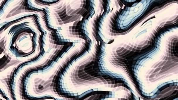 Bewegte Willkürlich Gewellte Textur Psychedelisch Transformierender Hintergrund Looping Animiertes Filmmaterial — Stockvideo