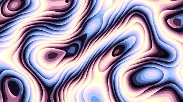 Moving Random Wavy Texture Psychedelic Transforming Background Looping Animated Footage — Stock Video