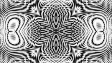 Simetrik soyut süsleme. Eğri şekiller dönüşümü. Soyut görüntüleri döngü.