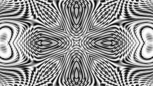 Symmetrische Abstract Ornament Transformeren Gebogen Vormen Abstracte Beelden Een Lus — Stockvideo