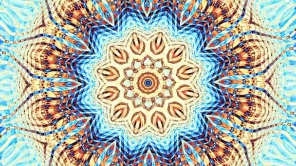 Girando Círculo Mandala Ornamental Transformando Abstrato Imagens Loop Sem Costura — Vídeo de Stock