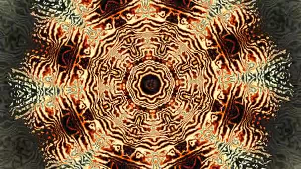 Rotující Abstraktní Transformace Okrasné Mandala Kruh Bezešvá Smyčka Záběry — Stock video
