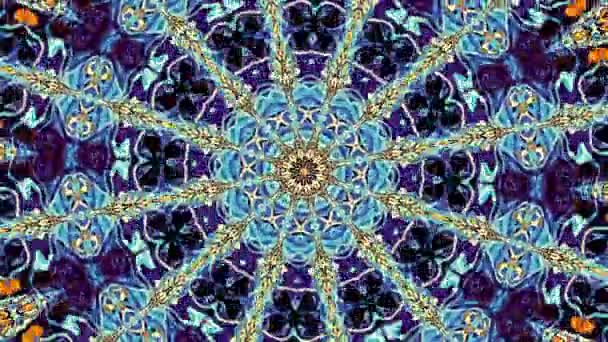 Girando Abstracto Transformando Círculo Mandala Ornamental Imágenes Bucle Sin Fisuras — Vídeo de stock