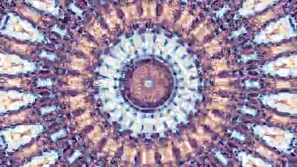 Rotazione Astratta Trasformando Cerchio Mandala Ornamentale Filmati Loop Senza Soluzione — Video Stock