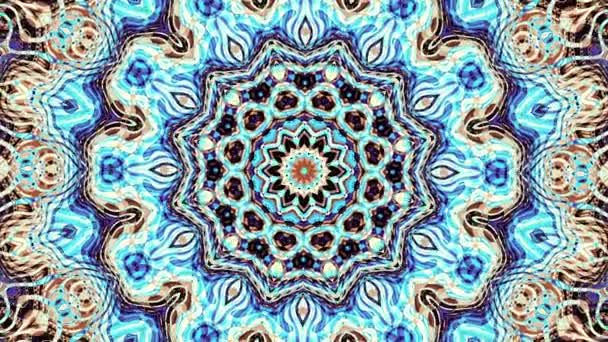 Rotazione Astratta Trasformando Cerchio Mandala Ornamentale Filmati Loop Senza Soluzione — Video Stock