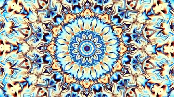 Girando Círculo Mandala Ornamental Transformando Abstrato Imagens Loop Sem Costura — Vídeo de Stock