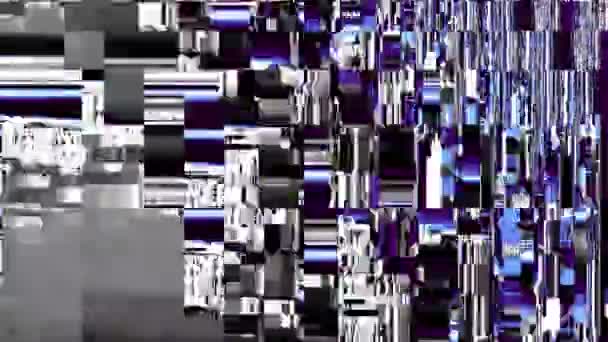 抽象的快速闪烁纹理与工件编解码器 循环视频干扰镜头 闪烁的快速垃圾元素 — 图库视频影像