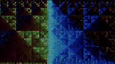 Eserler codec ile soyut hızlı titreşen doku. Döngü video girişim görüntüleri. Titreşen hızlı grunge öğeleri.