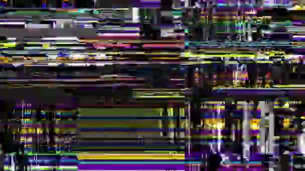 Textura Piscando Rápido Abstrato Com Codec Artefatos Gravar Imagens Interferência — Vídeo de Stock