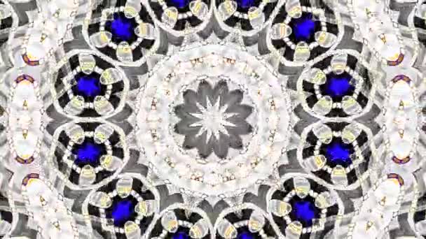 Süs Vintage Mozaik Sanat Daire Dönüştürme Yuvarlak Süslü Süs Mandala — Stok video