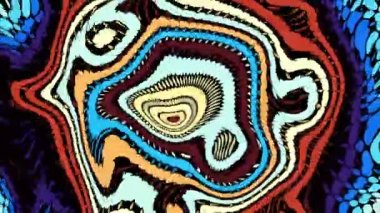 Rasgele dalgalı doku hareketli. Psychedelic animasyonlu arka plan. Soyut eğri şekiller dönüşümü. Döngü hareketli görüntüleri.