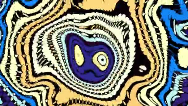 Bewegende Willekeurige Golvende Patroon Psychedelische Geanimeerde Achtergrond Abstracte Gebogen Vormen — Stockvideo