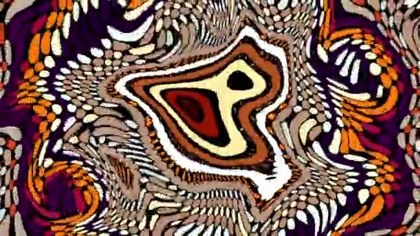 Bewegende Willekeurige Golvende Patroon Psychedelische Geanimeerde Achtergrond Abstracte Gebogen Vormen — Stockvideo
