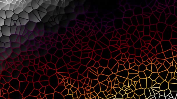 Переміщення Нерегулярних Низькополімозаїчних Форм Абстрактна Структура Клітинної Сітки Порожньому Фоні — стокове відео