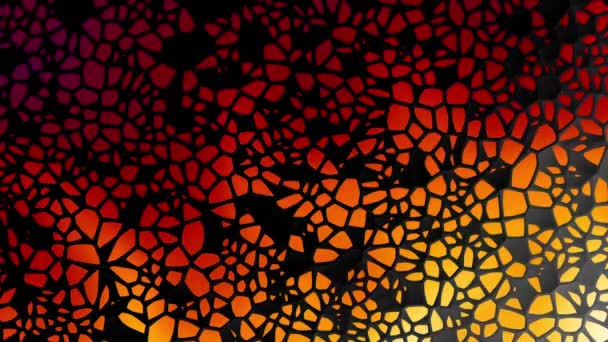 Moving Irregular Low Poly Mosaic Shapes Abstract Cellular Mesh Structure — Stock Video