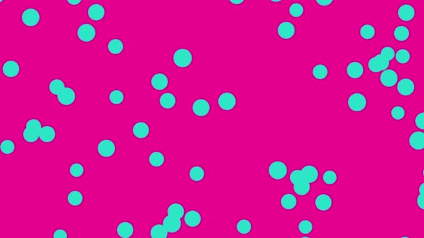 Déplacement aléatoire petits cercles. Apparaissant petits cercles sur un fond vide. Économiseur d'écran abstrait pour la vidéo .