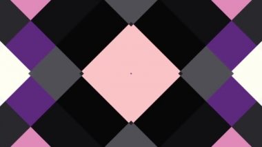 Geometrik şekiller hareket. Dönüştürme renkli kareler. Kesintisiz döngü görüntüleri.