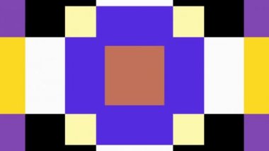 Geometrik şekiller hareket. Dönüştürme renkli kareler. Kesintisiz döngü görüntüleri.