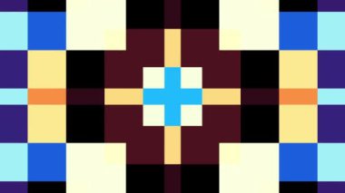 Geometrik şekiller hareket. Dönüştürme renkli kareler. Kesintisiz döngü görüntüleri.