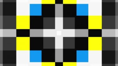 Geometrik şekiller hareket. Dönüştürme renkli kareler. Kesintisiz döngü görüntüleri.