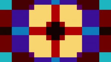 Geometrik şekiller hareket. Dönüştürme renkli kareler. Kesintisiz döngü görüntüleri.