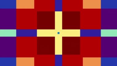 Geometrik şekiller hareket. Dönüştürme renkli kareler. Kesintisiz döngü görüntüleri.