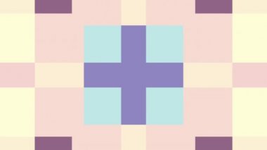 Geometrik şekiller hareket. Dönüştürme renkli kareler. Kesintisiz döngü görüntüleri.