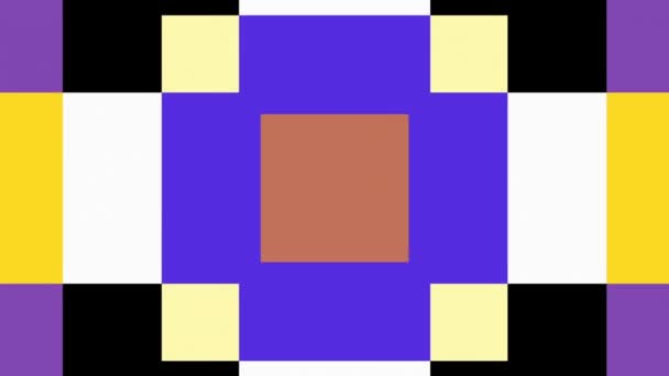Des formes géométriques mobiles. Transformation carrés colorés. Images de boucle sans couture .