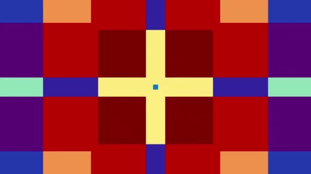Des formes géométriques mobiles. Transformation carrés colorés. Images de boucle sans couture .