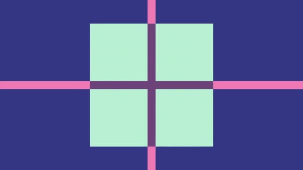 Des formes géométriques mobiles. Transformation carrés colorés. Images de boucle sans couture .