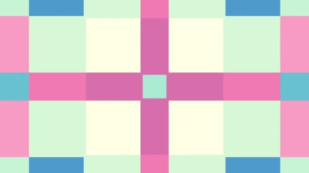 Des formes géométriques mobiles. Transformation carrés colorés. Images de boucle sans couture .