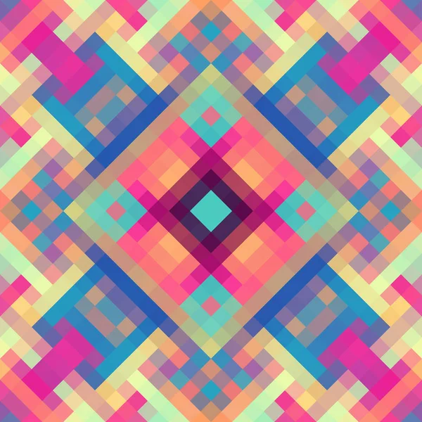 Geometrische abstrakte symmetrische Muster im Stil der Pixelkunst. — Stockvektor