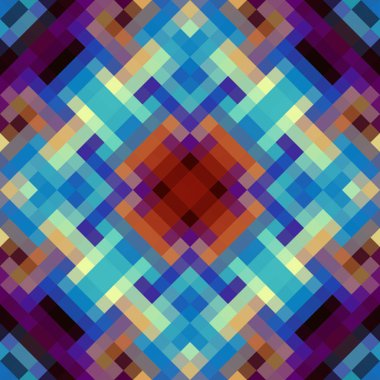 Geometrik soyut simetrik desen piksel sanat tarzı.