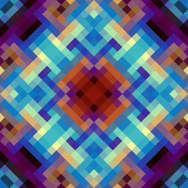 Padrão simétrico abstrato geométrico em estilo pixel art . — Vetor de Stock