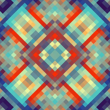 Geometrik soyut simetrik desen piksel sanat tarzı.