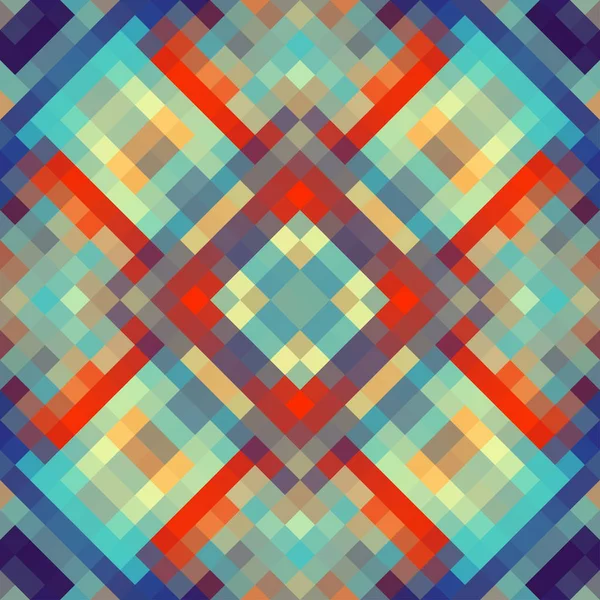 Geometrisch abstracte symmetrisch patroon in pixel art stijl. — Stockvector