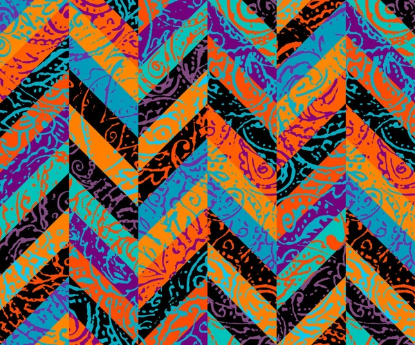 Grunge motif paisley en collage patchwork style . — Image vectorielle