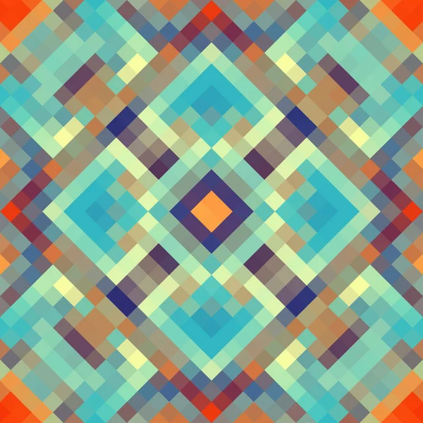 Geometrisch abstracte symmetrisch patroon in pixel art stijl. — Stockvector