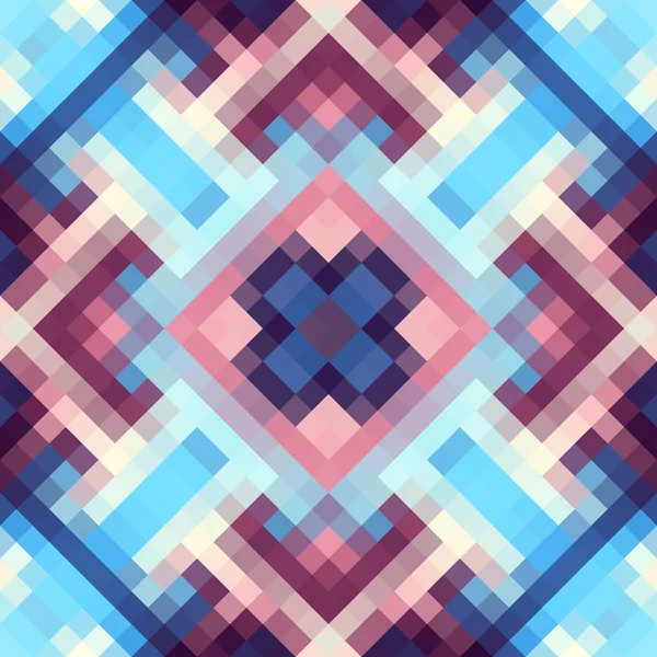 Geometriai absztrakt szimmetrikus minta pixel art stílusban. — Stock Vector