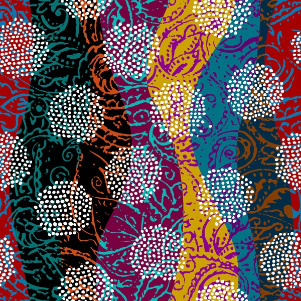 Grunge motif paisley en collage patchwork style . — Image vectorielle