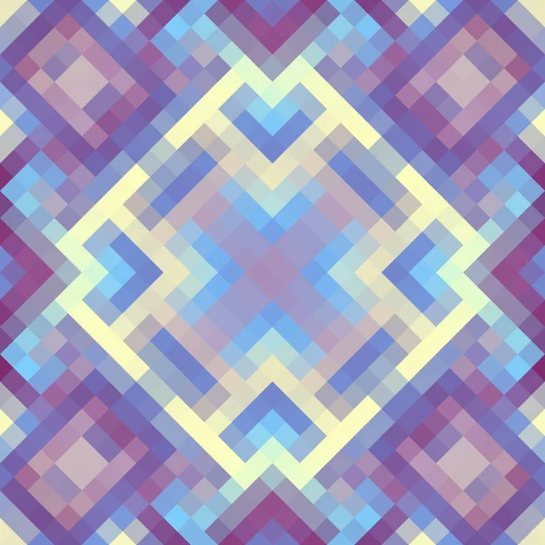 Геометрический абстрактный симметричный узор в стиле пиксельного искусства . — стоковый вектор