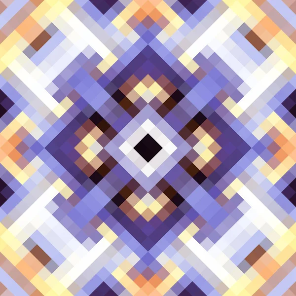 Padrão simétrico abstrato geométrico em estilo pixel art . — Vetor de Stock
