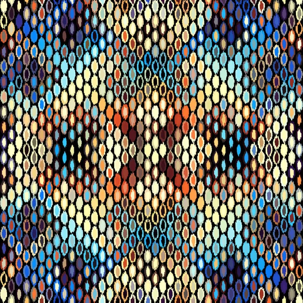 Patrón geométrico sin costuras, basado en el estilo de tela ikat . — Archivo Imágenes Vectoriales