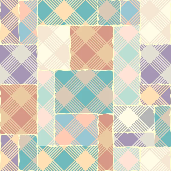 Geometric abstract diagonal plaid pattern in low poly pixel art style. — Stock Vector